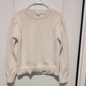 Time and Tru Women's Ivory Crew Neck Sweater
